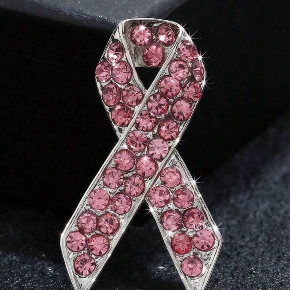 Sparkling Pink Crystal Awareness Pin
